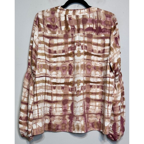 Nine West Boho Soft Girl Balloon Sleeve Blouse Size XL Quiet Luxury Officecore - Picture 6 of 7